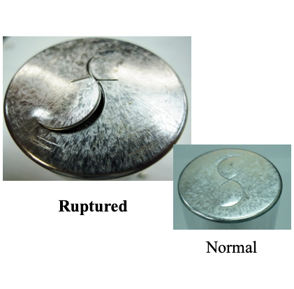 Figure 7 The ruptured pressure-relief vent