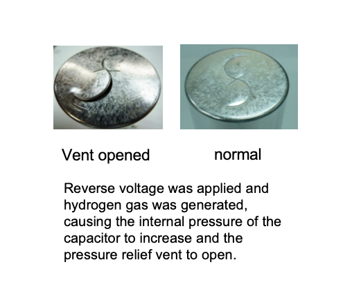Fig. 18 Opened vent due to reverse voltage Fig. 18 Opened vent due to reverse voltage