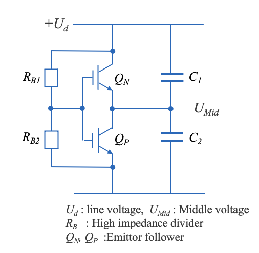 Fig. 22 Stabilizes the midpoint voltage UMid and improves power dissipation Improved voltage balancing circuit