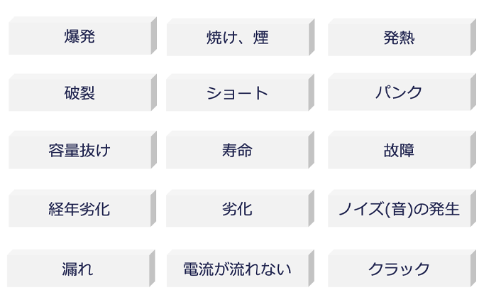 図3 コンデンサの故障の主な現象